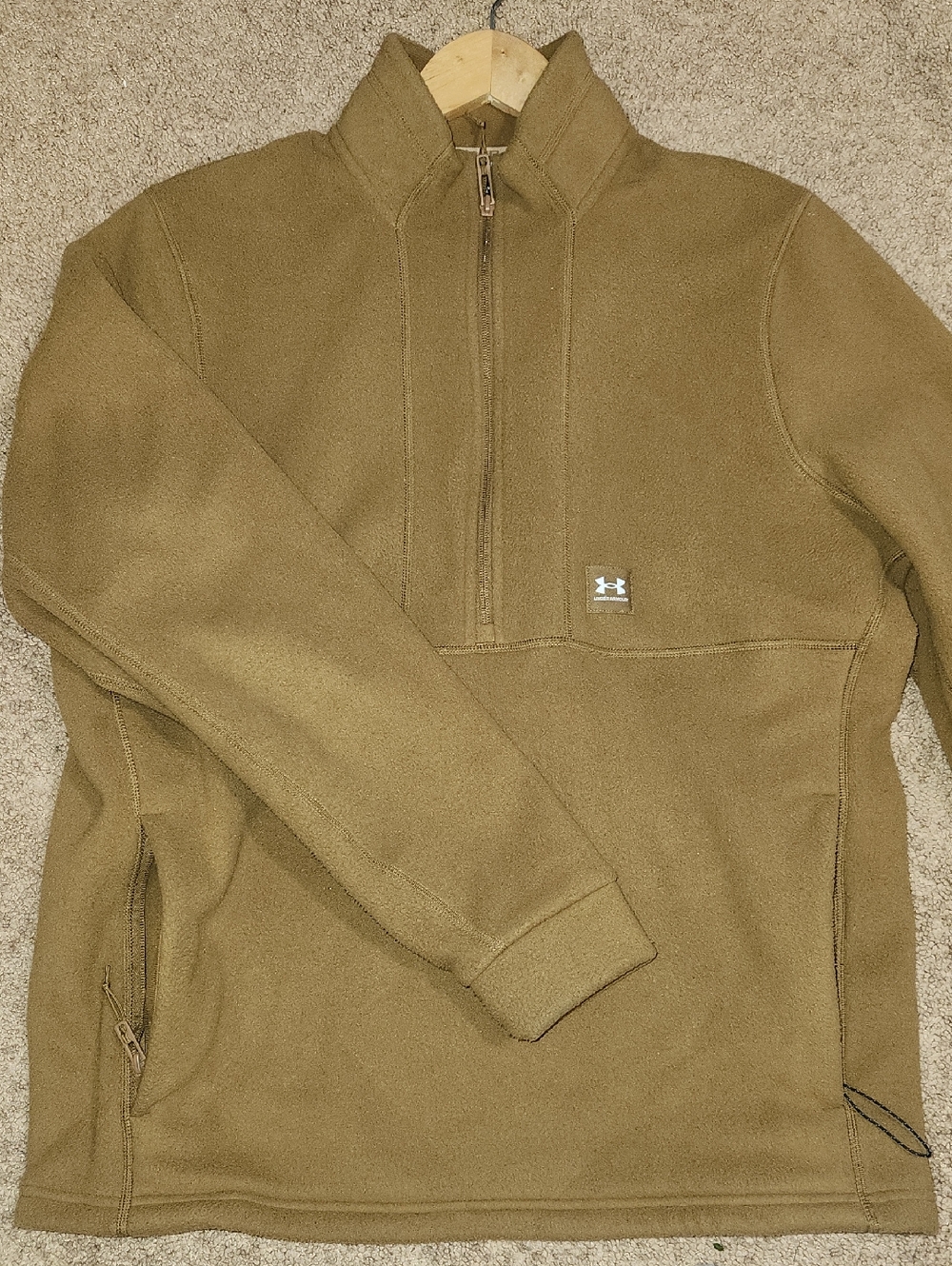 Under Armour Tan Quarter-Zip Fleece Pullover